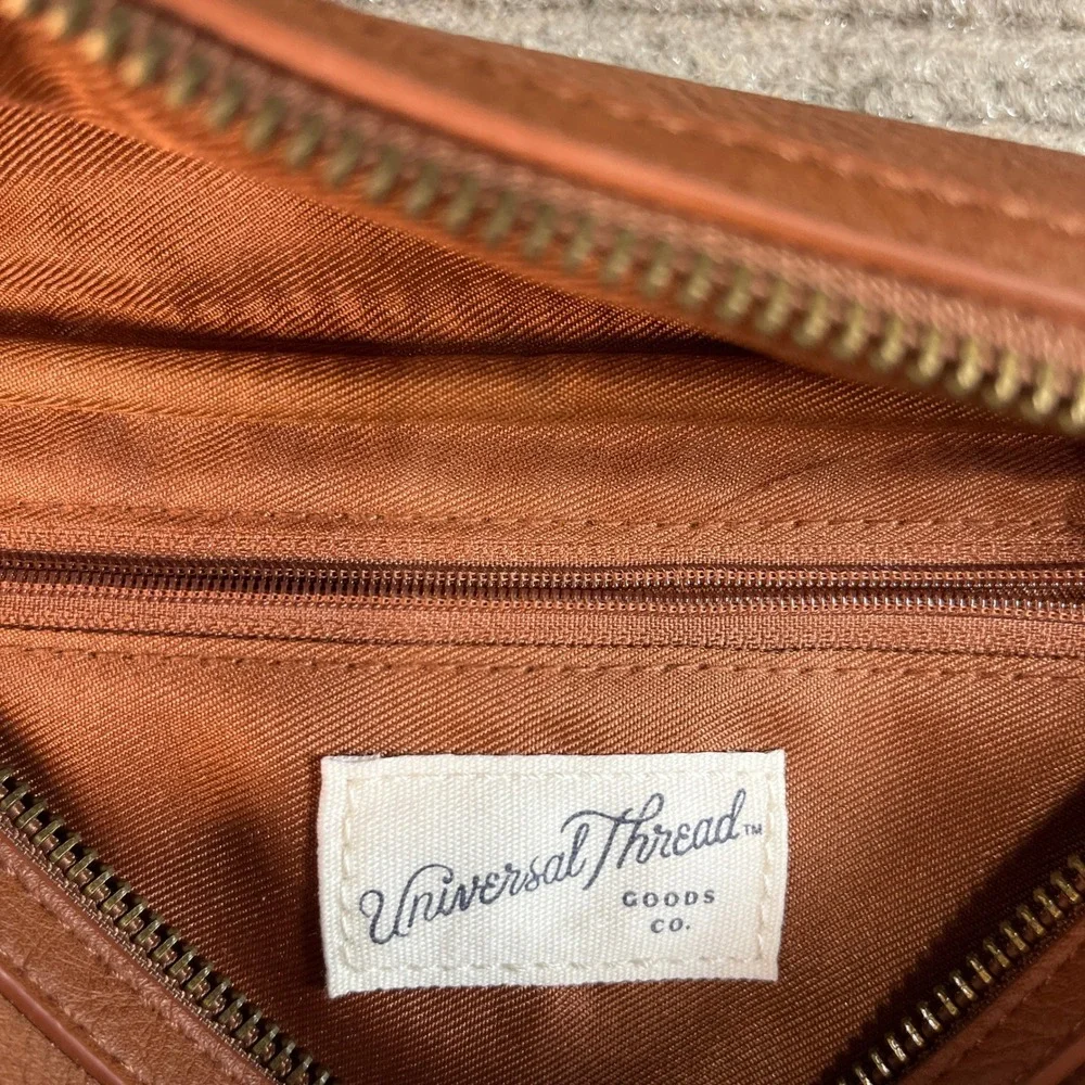 Cognac Brown Pebbled Vegan Leather Belt Bag Waist Pack with Dual Straps